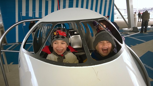 děti v letadle
